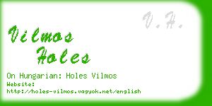 vilmos holes business card